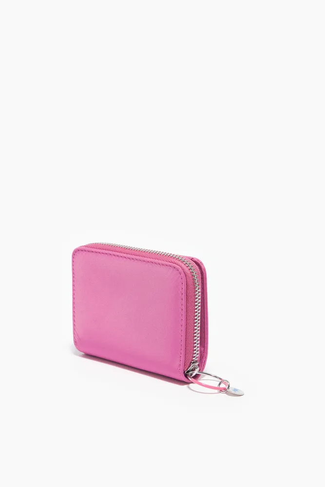 Cartera solapa nylon rosa