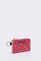 Cartera rectangular piel print Flowers rojo