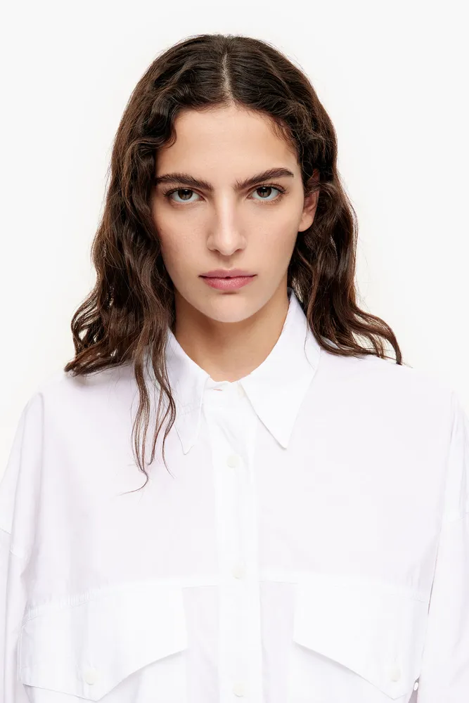 Camisa oversize popelín blanca