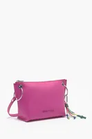 Bolso trapecio M piel fucsia