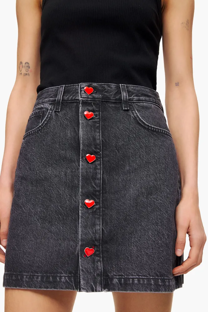 Minifalda denim negra