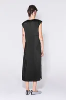 Vestido maxi satén negro