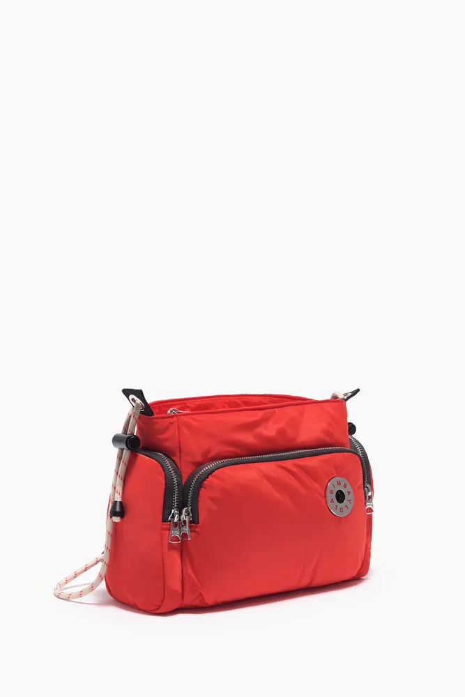 Bolso bandolera S nylon rojo