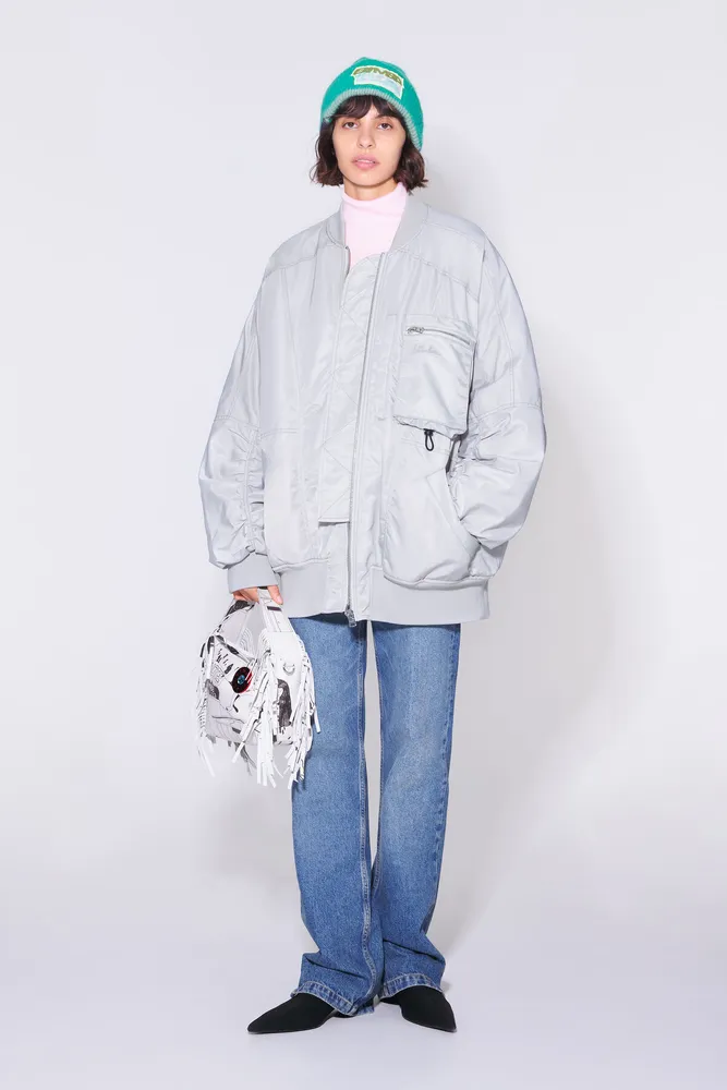 Chaqueta bomber oversize gris