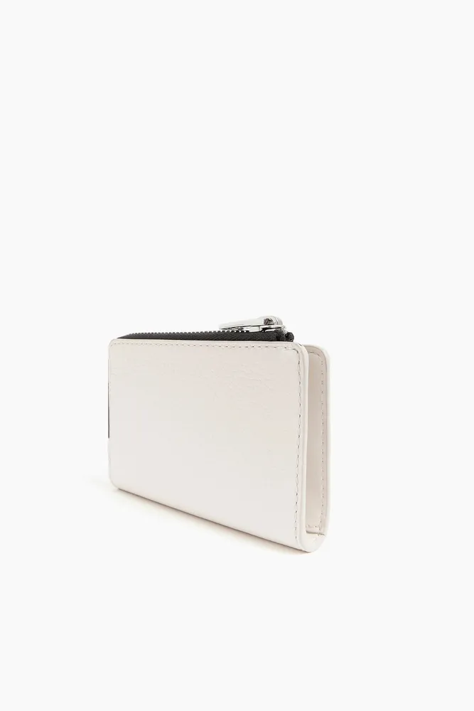 Monedero rectangular piel blanco