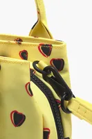 Bolso tote S nylon print Small Hearts amarillo