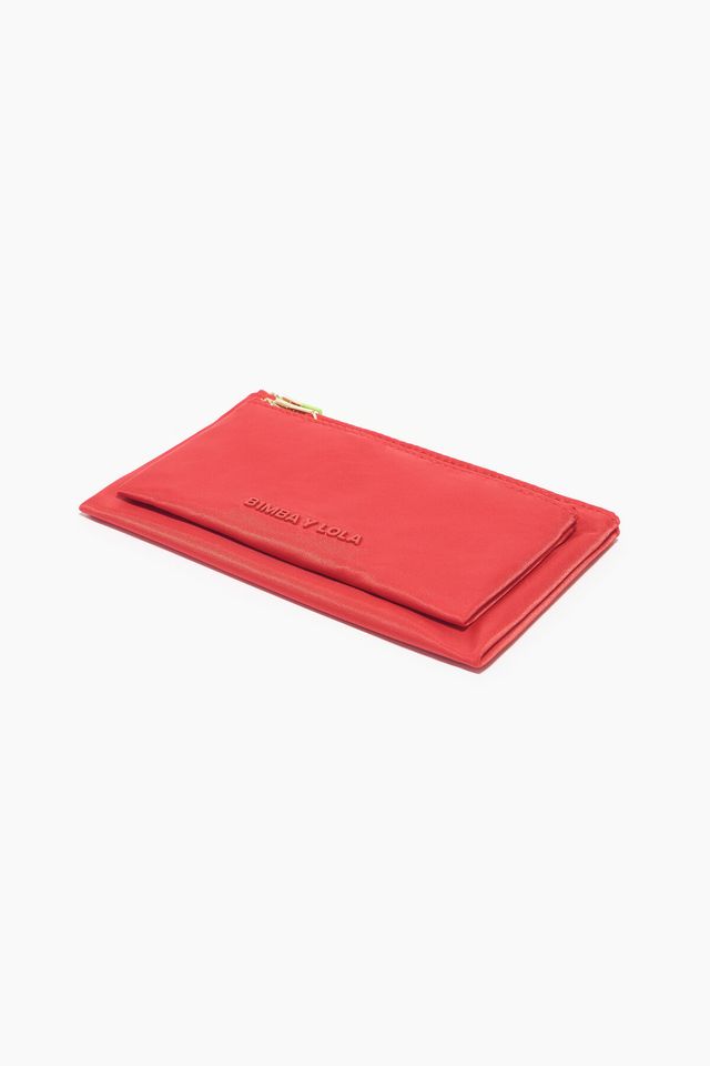 Cartera doble nylon roja