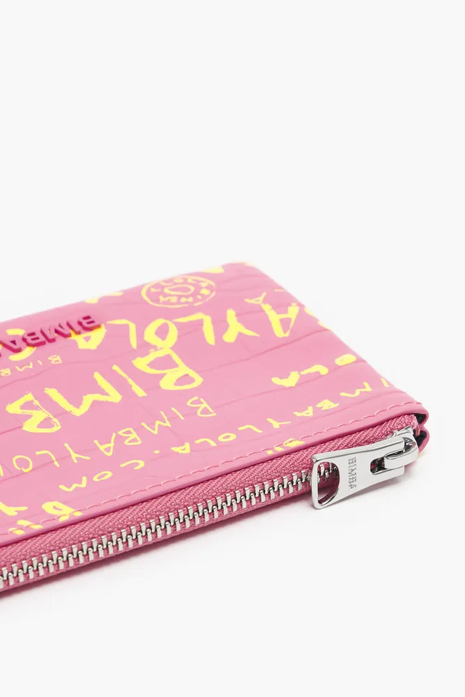 Monedero rectangular cocodrilo rosa