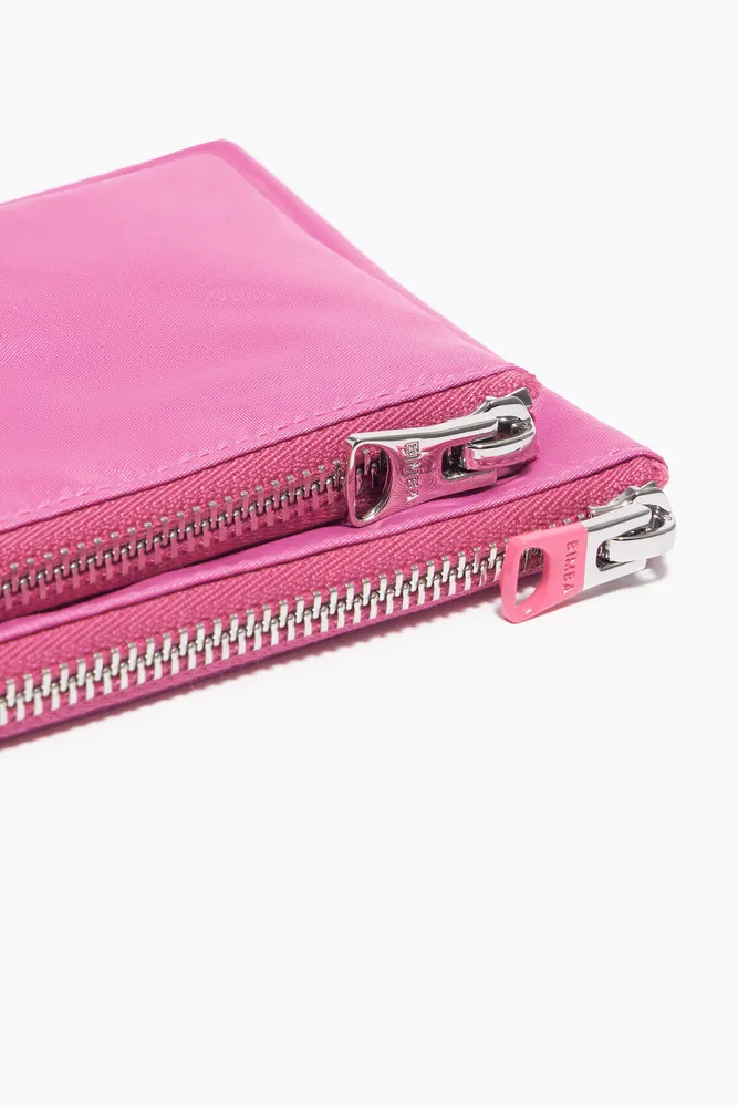 Cartera doble nylon rosa