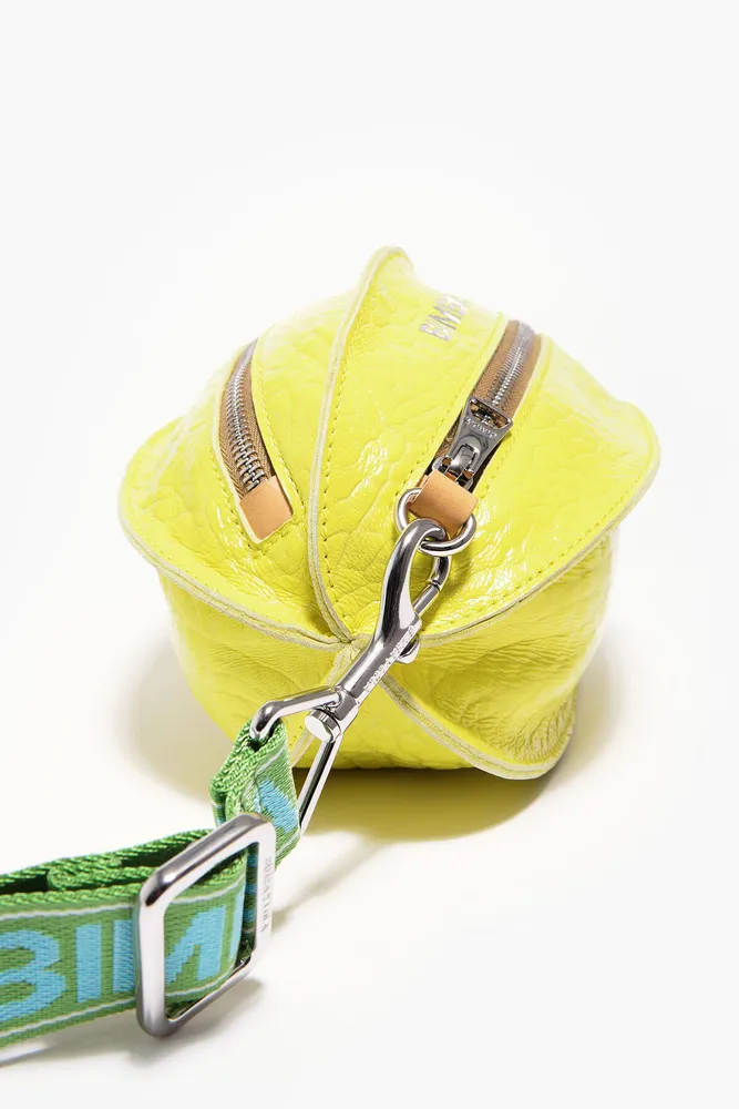 Bolso Pelota S piel amarillo