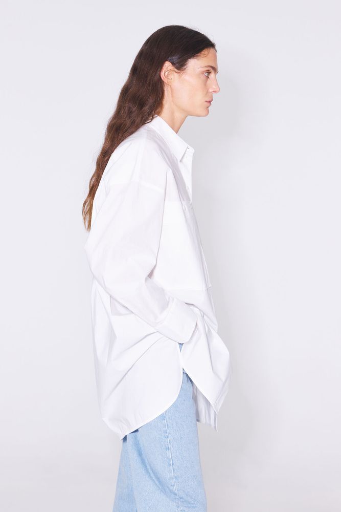 Camisa oversize popelín blanca