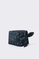 Neceser cuadrado M nylon Rainbow Flowers negro