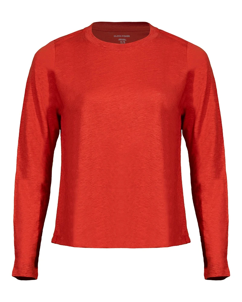 Eileen Fisher Linen Jersey Long Sleeve Tee
