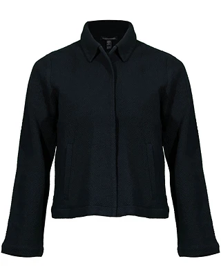 Eileen Fisher Cotton Tweed Classic Collar Jacket