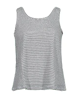Eileen Fisher Striped Organic Linen Jersey Scoop Neck Tank