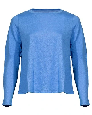 Eileen Fisher Linen Jersey  Crew Neck Long Sleeve Tee