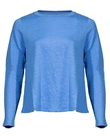 Eileen Fisher Linen Jersey  Crew Neck Long Sleeve Tee