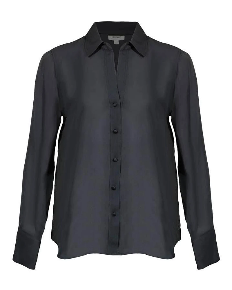 L'Agence Halie Black Dragon Back Blouse