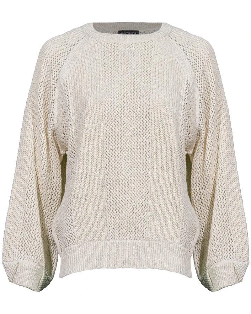 Repeat Cotton Textured Crew Neck Pullover