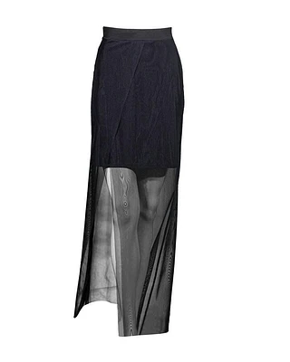 Marie Saint Pierre Jersey Pencil Mesh Overlay Skirt
