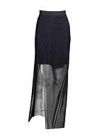 Marie Saint Pierre Jersey Pencil Mesh Overlay Skirt