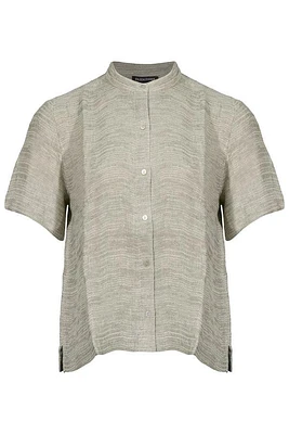Eileen Fisher Mandarin Short Sleeve Shirt