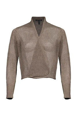 Eileen Fisher Organic Linen Cotton Cord Cropped Cardigan