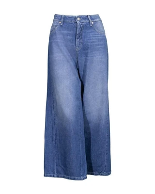 Cambio Palazzo Patch Wide Leg Cropped Jeans