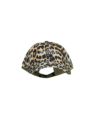 Ganni Leopard Print Cap