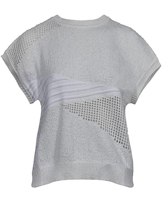 Tonet Cap Sleeve Intarsia Pullover