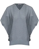 Tonet Shimmer Rib V-Neck Pullover