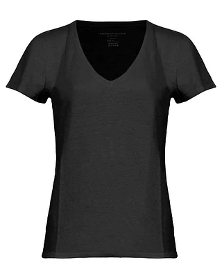 Majestic Filatures Stretch Linen V-Neck T-Shirt