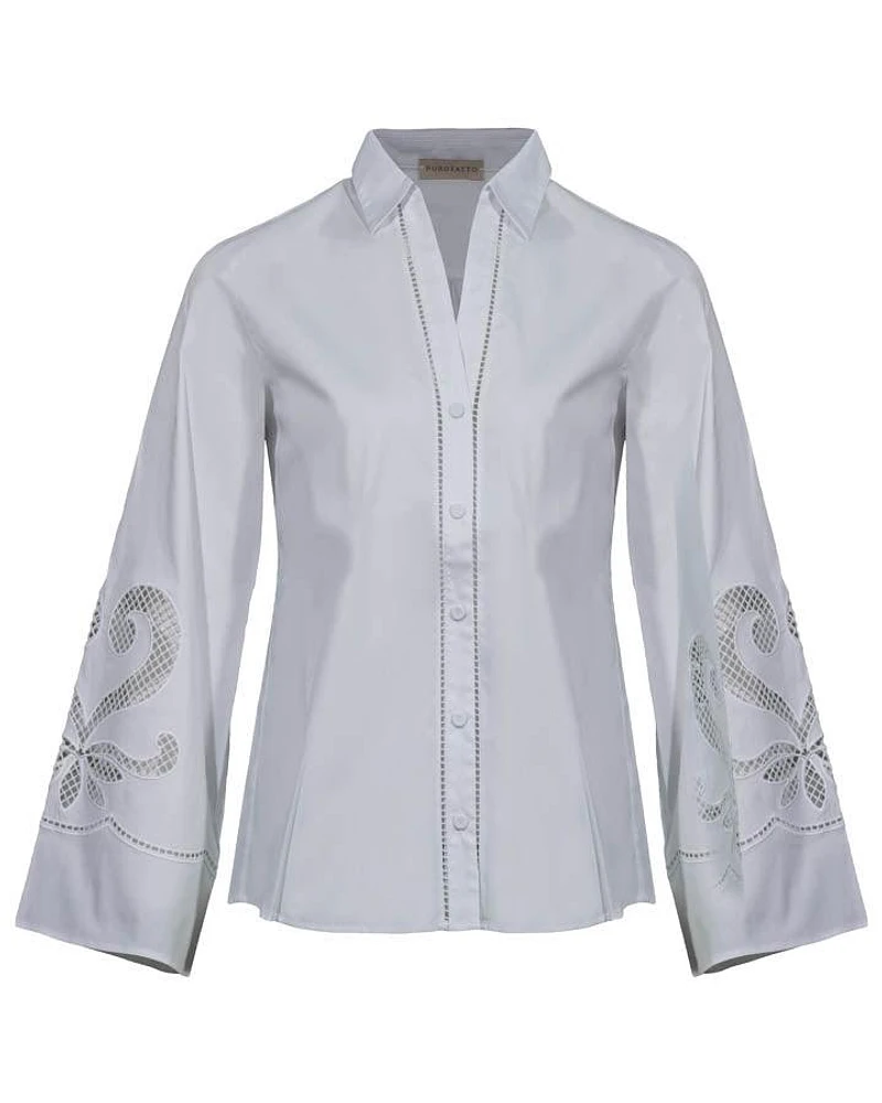Purotatto Embroidered Sleeves Shirt