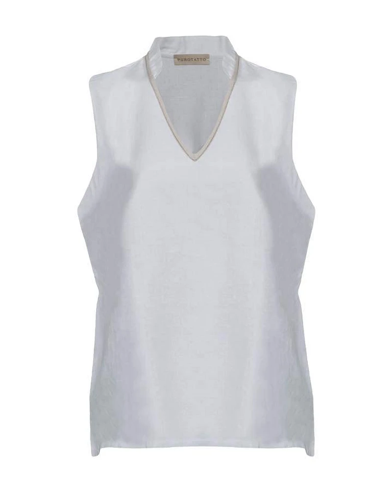 Purotatto Sleeveless Linen Blouse