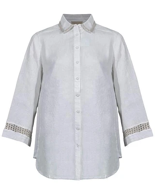Purotatto Linen Shirt With Knit Details