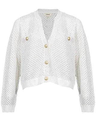 L'Agence Blanca Sequin Crop Cardigan