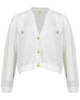 L'Agence Blanca Sequin Crop Cardigan