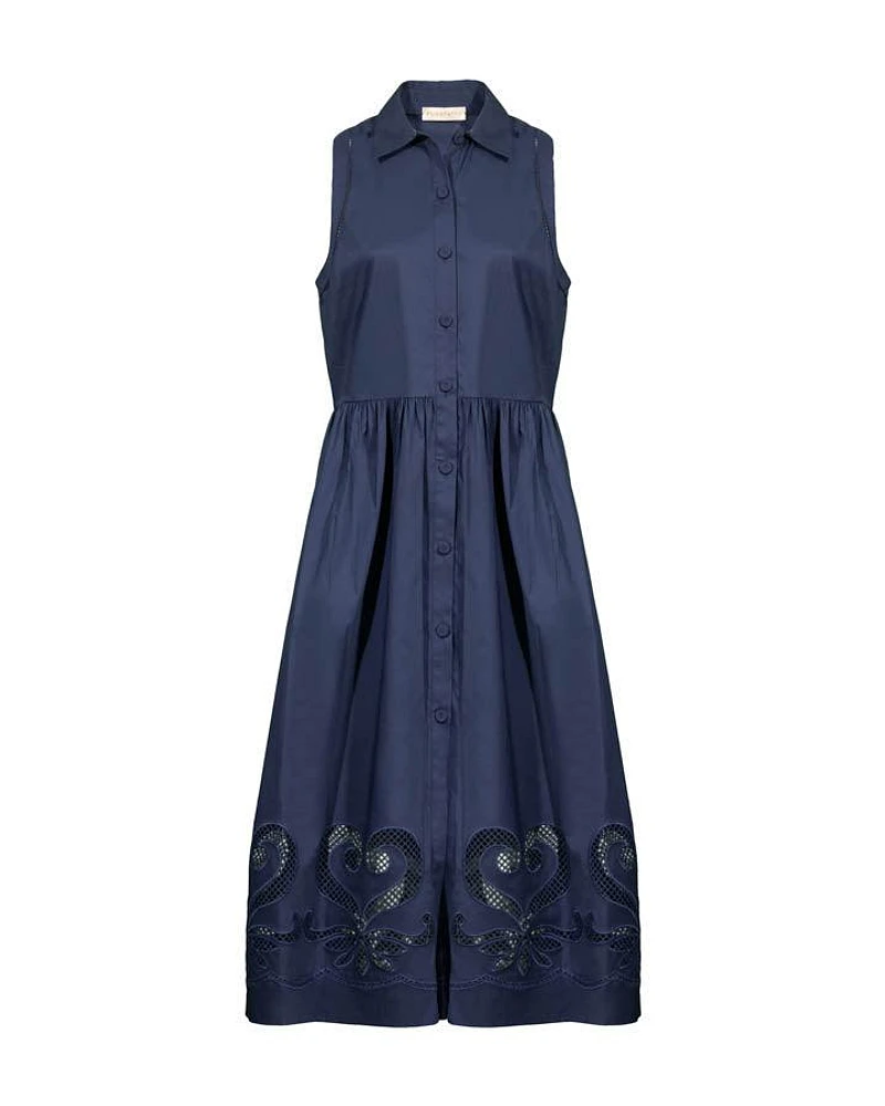 Purotatto Embroidered Shirt Dress