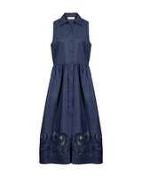 Purotatto Embroidered Shirt Dress