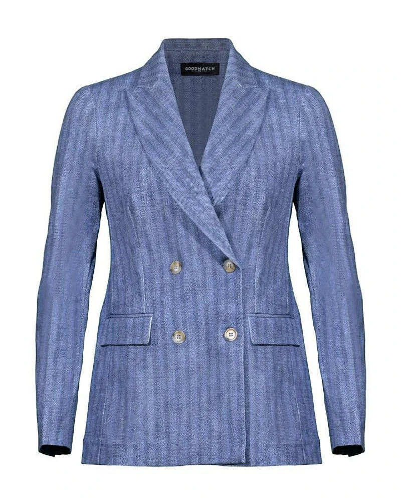 Good Match Double Breasted Light Stripe Blazer
