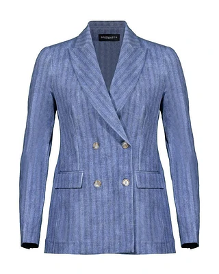 Good Match Double Breasted Light Stripe Blazer