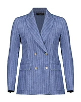 Good Match Double Breasted Light Stripe Blazer