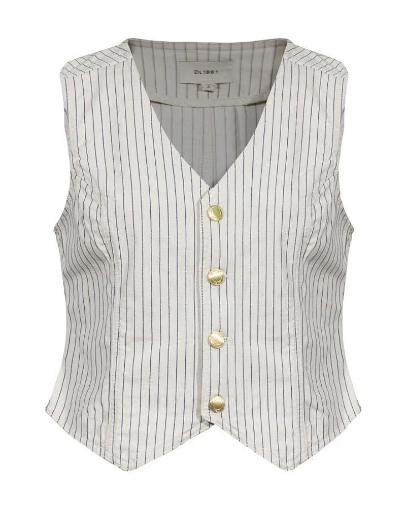 DL1961 Seashell Stripe Denim Vest