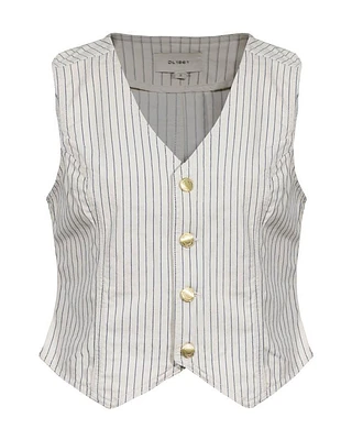 DL1961 Seashell Stripe Denim Vest