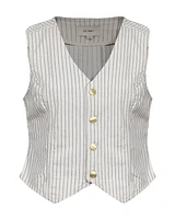 DL1961 Seashell Stripe Denim Vest