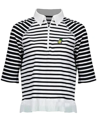 Marc Cain Striped Zip Polo Shirt