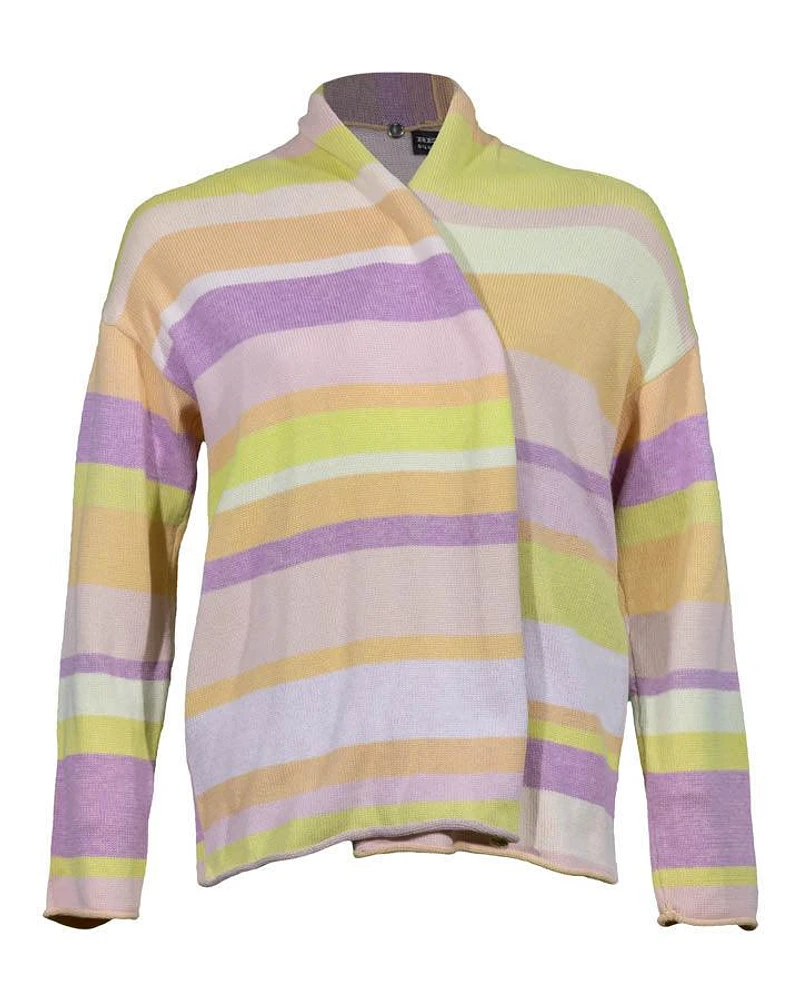 Repeat Cotton Stripe Open Cardigan