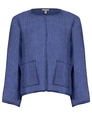 Eileen Fiscer Linen Delave Round Neck Jacket