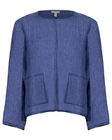 Eileen Fiscer Linen Delave Round Neck Jacket