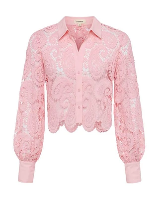 L'Agence Odelia Lace Crop Blouse